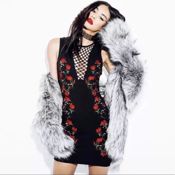 LF Rose Net Bodycon Dress - Picture 2 of 3